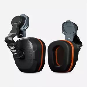 KLEIN TOOLS 22029 비전도성 안전모 귀덮개 최대 27dB NRR 청력 보호용 전체 챙 캡 스타일 호환 부드러운