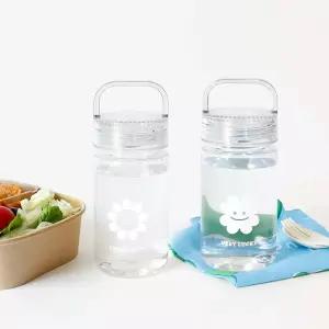 꿈꾸는비 베리베리 투명 핸디보틀 300ML 개인컵대용 투명물병 스마일물병