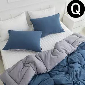차렵이불 해피니 딥슬립 워싱 패드세트 퀸 Q (이불 네이비 .패드 화이트) (베개솜 별매)