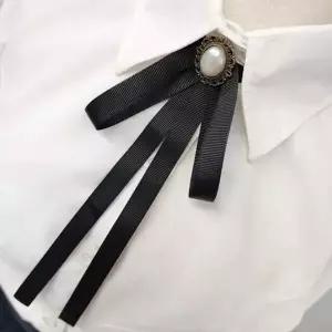 입학 브로치 리본 두줄 넥타이 졸업 검정 학예회 옷핀 뱃지