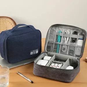 테크코어 케이블 방수 파우치 대용량 멀티 정리 수납 충전기 선 USB 외장하드 보조배터리 여행 보조 가방