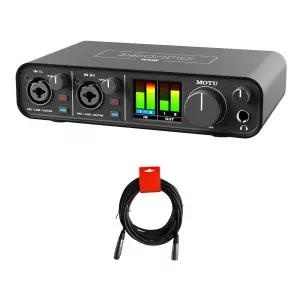 Motu M2 2x2 USB-C 오디오 인터페이스 XLR-XLR 케이블 번들