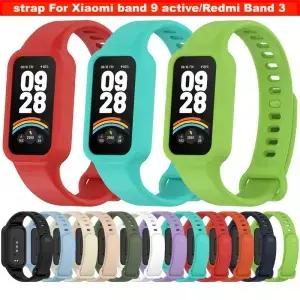 Xiaomi 스마트 밴드 9 용 실리콘 스트랩 Redmi Band 3 시계 커버 액티브 액세서리 팔찌
