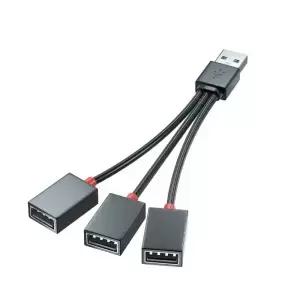 1 in 2 Out USB 허브 자동차 분배기 케이블 다기능 어댑터 코드 Xiaomi 용 Android 스마트 폰용 충전