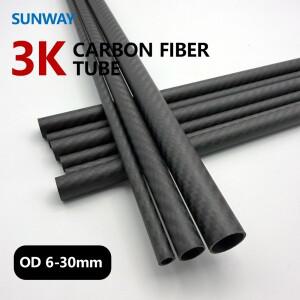 3K 카본 튜브 500mm 무광택 외경 6mm-30mm 파이프 RC 드론 쿼드콥터 DIY 모델 비행기 부품용