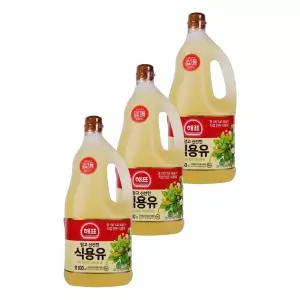 해표 중식 대두유 식용유 1.8L 3개 요리용 대용량 다용도 한식 양식 식자재 기름