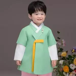 [보리보리/더예한복]QT933-녹향그린 남아한복 아동한복