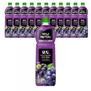 미닛메이드 시그니처 포도 1.5L X 12개 PET 주스 과일 음료수