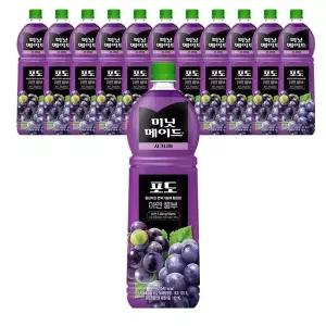 미닛메이드 시그니처 포도 1.5L X 12개 PET 주스 과일 음료수