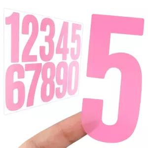 숫자 스티커 0-9 핑크 높이 7.6cm 번호 넘버링 라벨