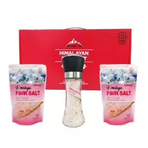 핑크소금 선물세트 4호 ( 핑크소금 250g x 2봉 + 그라인더 (소금 180g 포함)