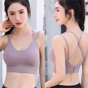 여성 헬스 데일리 트레이닝 헬스 여성 노와이어 패드 심리스 크로스 이너웨어 필라테스 포인트 런닝 요가