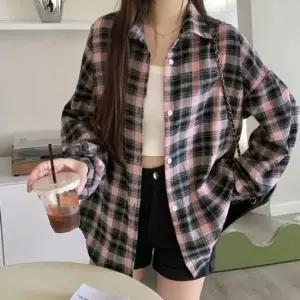 친절한탄씨 엘라 루즈핏 신상 오버핏 캐주얼 여성 체크 남방 셔츠 가을 긴팔 당일출고 캐주얼셔츠