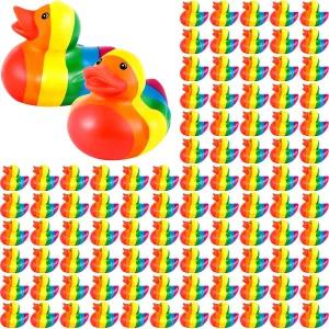 디킨 레인보우 고무 오리 벌크 미니 크루즈 세트 욕조 장식 무지개 컬러풀 생일 성소수자 파티 선물 선호