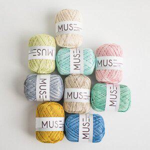 [야나]뮤즈(MUSE) 65g 뜨개실 뜨개질 털실 가방뜨개질 가방코바늘 네트백뜨기 뮤즈실