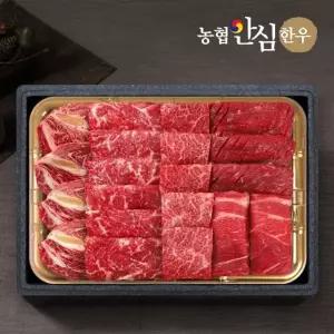 G[농협안심한우] 1등급 한우 모듬채반 1kg(등심+채끝+특수부위+불고기+국거리)