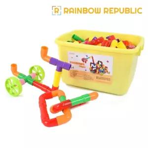 (176pcs) PV 파이프 매직 블럭/쌓기/조립/블록/아기/돌봄/교실/교구/입체/어린이/퍼즐/조카/선물/디자인