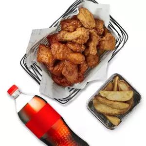 [교촌치킨] 반반한마리[간장+레드]웨지감자세트