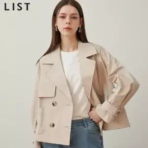 [리스트(LIST)] 로라제인 코튼 스트링 숏 트렌치코트 (택가격: 398000원)
