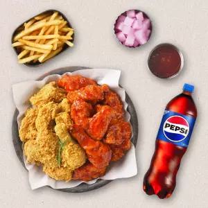 [멕시카나] 후라이드반양념반+멕시감자+콜라1.25L