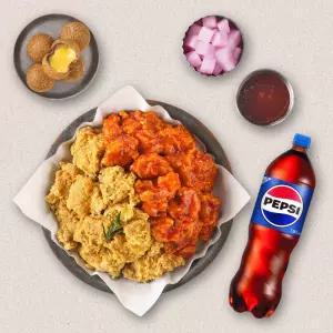 [멕시카나] 순살후라이드반양념반+더블치즈볼+콜라1.25L