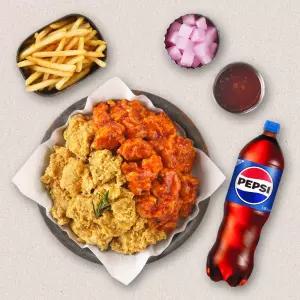 [멕시카나] 순살후라이드반양념반+멕시감자+콜라1.25L