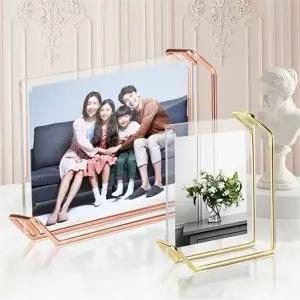 아크릴 탁상 액자 탁상용 투명 스탠드 메탈 탁상 액자 사진 인테리어 세로형 가로형 가족 웨딩 결혼