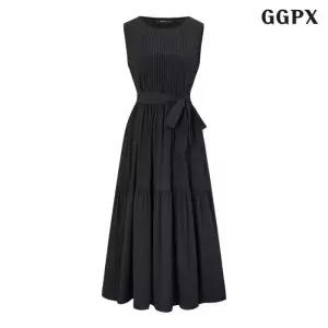 지지피엑스클래식 플리츠 민소매 롱 원피스 GQBOW099D