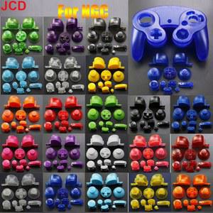 JCD 풀 세트 L R ABXY Z 키패드 버튼 NGC D 패드 전원 켜기 끄기 버튼 교체 게임큐브용 3D 썸 스틱 캡 포함 1 세트