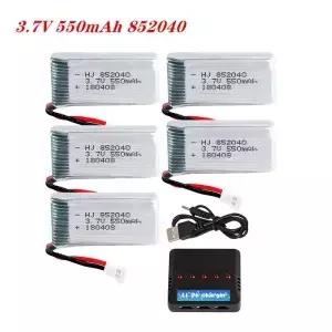 JXD 523523W H43WH RC 쿼드콥터 드론에 한 Lipo 배터리 852040 3.7V 550mAh 25C 25PCs 세트 충전기