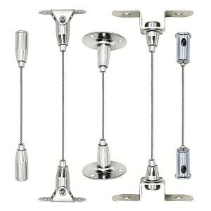1세트 1.5mm 304 스테인리스 스틸 조절 가능 와이어 로프 키트    LED 패널  빌보드용 이중 끝단 동일 코드