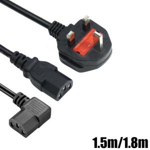 영국 플매트 카펫 러그 전원 연장 케이블 IEC320 C13 3핀 1.5m AC 공급 코드 데스크탑 PC 컴퓨터 모니터 3D