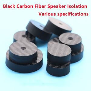 8피스 검은 탄소 섬유 스피커 절연 40x10mm 스파이크 기본 패드 신발 피트 Hifi 앰프 콘