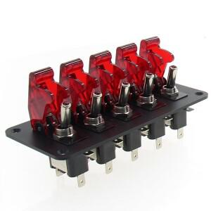 ABILKEEN ON-OFF 금속 로커 토글 스위치 패널 1 2 3 4/5 갱 레이스 카 LED 조명 DC12-24V 20A