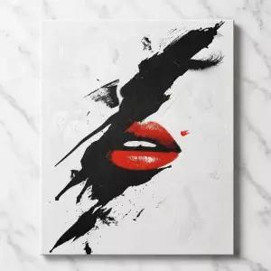 모던 아트 레드 립 캔버스 그림 25호 60.6x80.3cm