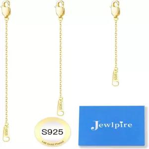 여성용 Jewlpire 14k 골드 도금 목걸이 연장기 케이블 체인 팔찌·발찌 3종 세트 1 2 3