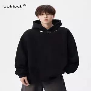 후드 티 가을 겨울 풀오버 맨투맨 미국식 무게감 있는 캐주얼 후드티 남여공용 공용 봄 시즌 트렌디 청 감