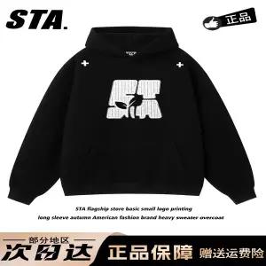 후드 티 가을 겨울 풀오버 맨투맨 STA 미국식 스트리트 의 중량감 있는 자수 후드티 남여공용 공용 가을겨