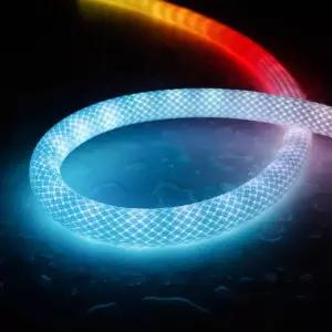 Xnbada 3.2FT WS2811 360도 원형 망상 패턴 네온 LED 스트립 스마트 RGB+IC 플렉시블 실리콘 드림 컬러