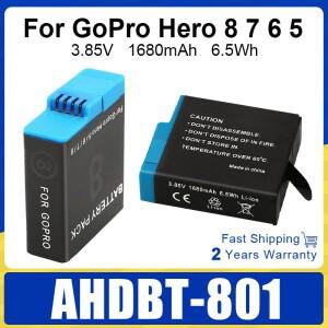GoPro Hero 8 7 6 5용 1680mAh 리튬 이온 배터리 팩 충전식 모션 카메라 보관
