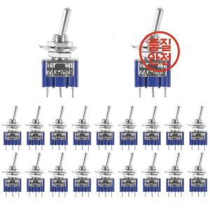 20개 SPDT 미니 토글 스위치 3핀 ON/ON 소형 6A 125V MTS-102