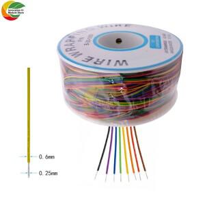 250M 30 AWG 8 선 0.25mm B-30-1000 UL1423 색 절연 케이블 구리 코어  포장 와이어 주석 도금 솔리드 라인