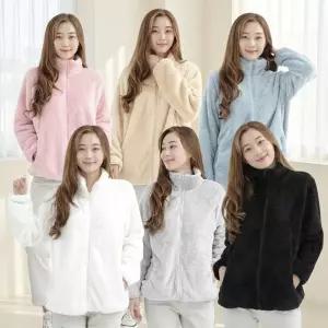 보아털 집업 겨울잠바 5577size 빅사이즈후리스 양털 양면 뽀글이 여성 자켓