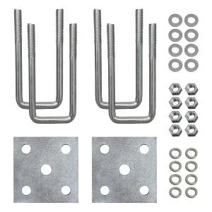 보트 트레일러 액슬 스프링 아연 도금용 U 볼트 및 플레이트 키트 2 1/8 W x 6 5/16 L