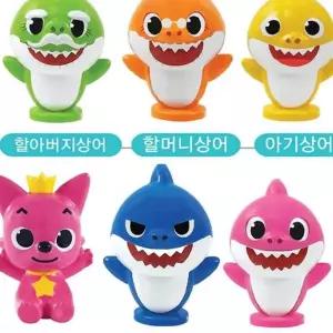 핑크퐁 피규어세트 캐릭터 장난감 인형 상어가족 유아우산 유아칠판 어항 모형 yhA4047