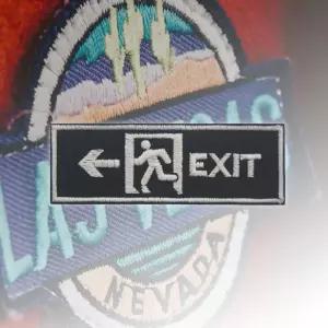 찍찍이 밀리터리 패치 와펜 EXIT 야광패치 3cm 컴퓨터자수 오바로크 군인용품 yhA6EF3