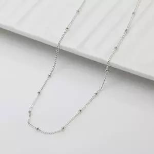 92.5 SILVER 미니멀 볼 체인 목걸이