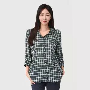 PAT 체크 후드 롱 셔츠_1J41510