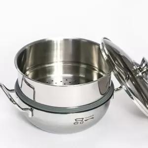 키친아트 찜냄비 찜솥 IH 스텐 찜통 찜기 2단 20cm 곰솥냄비 yhE3CE0