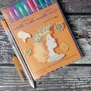 사쿠라 데코펜 겔리롤 메탈릭 골드+실버섀도우 10색 다이어리꾸미기 캘리그라피펜 젤리롤파인 yh3FED3